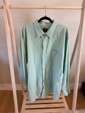Men's Mint Green Stripe Dress Shirt